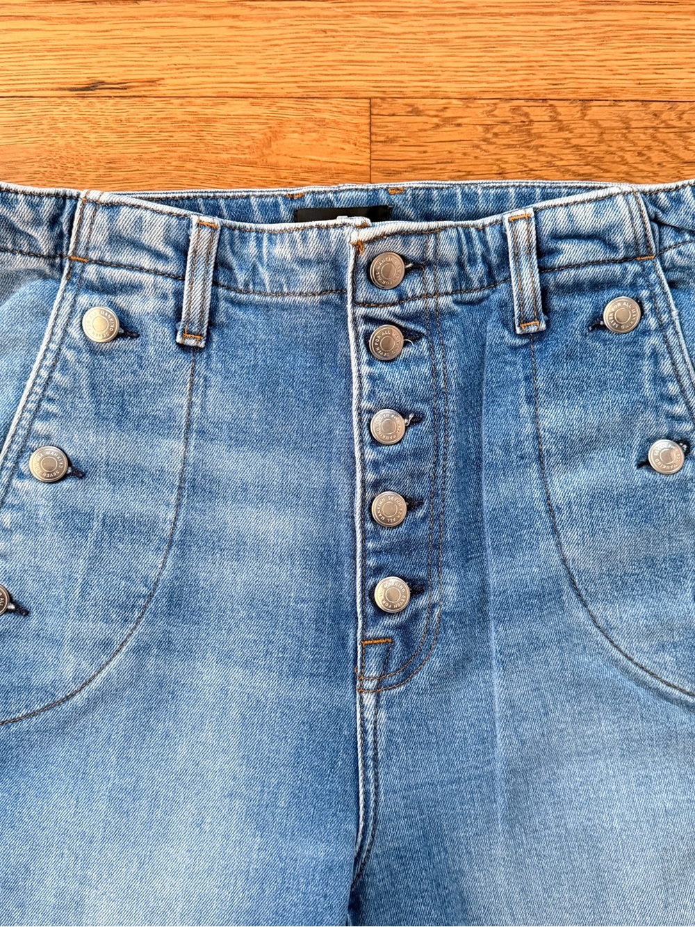 7 For All Mankind Light Blue High-Rise Flare Jeans - Picture 2 of 6